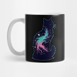 Pastel Goth Galaxy Cosmic Cat in Stars Mug